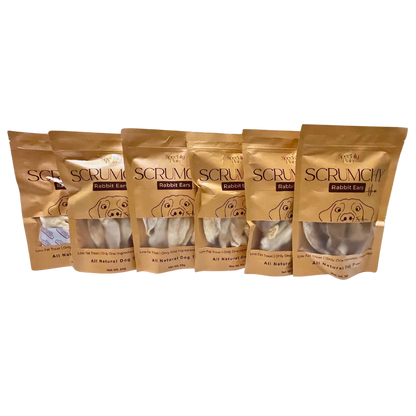 Scrumchy Freeze-Dried Rabbit Ears 30g (Pack of 6)