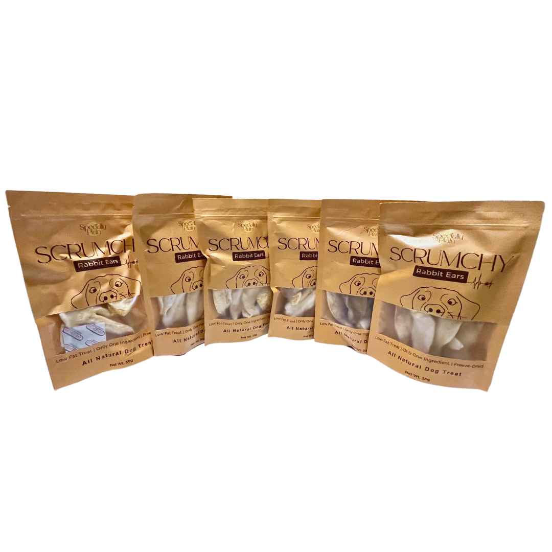 Scrumchy Freeze-Dried Rabbit Ears 30g (Pack of 6)