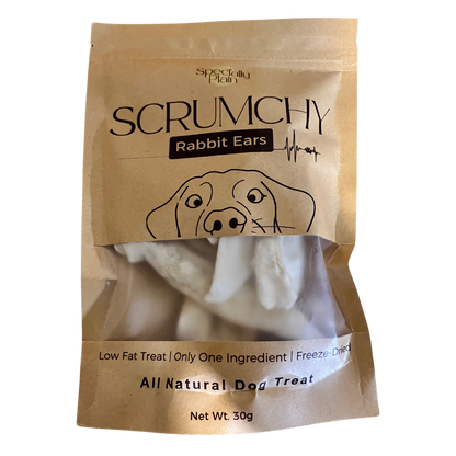 Scrumchy Freeze-Dried Rabbit Ears 30g (Pack of 4)