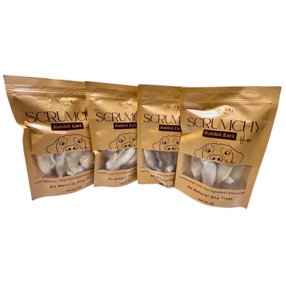 Scrumchy Freeze-Dried Rabbit Ears 30g (Pack of 4)